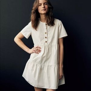 Madewell button front tiered dress